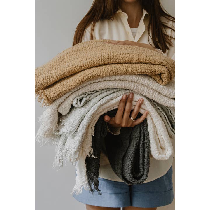 Linen Way Inc. - Wholesale Throw Blanket - Nantucket Linen Throw - Available in 9 Colors