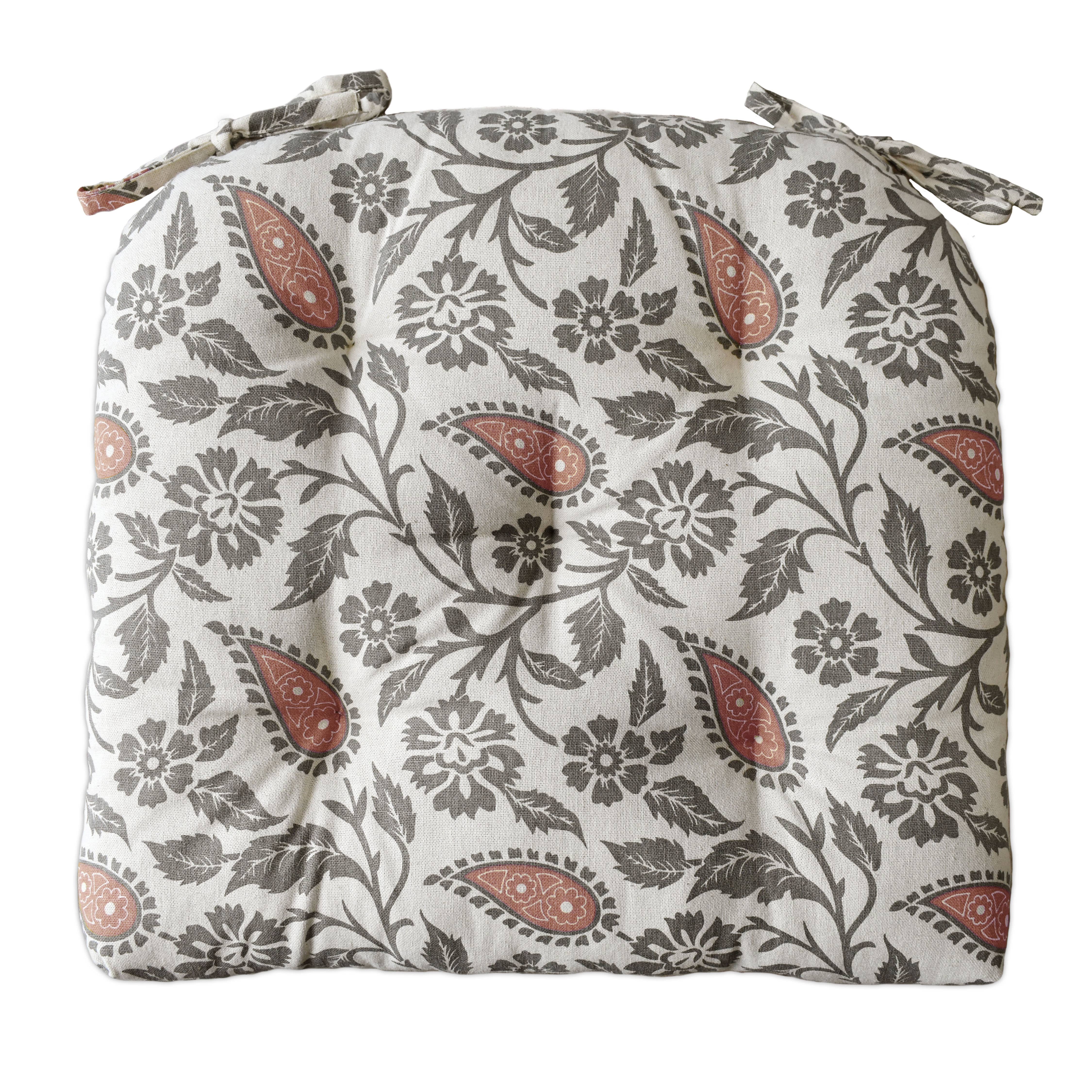 COZY HOMES COLLECTION - Wholesale Chair Cushion - Handmade Cotton Chair Seat Pads Cushions with Ties 16''x16''7