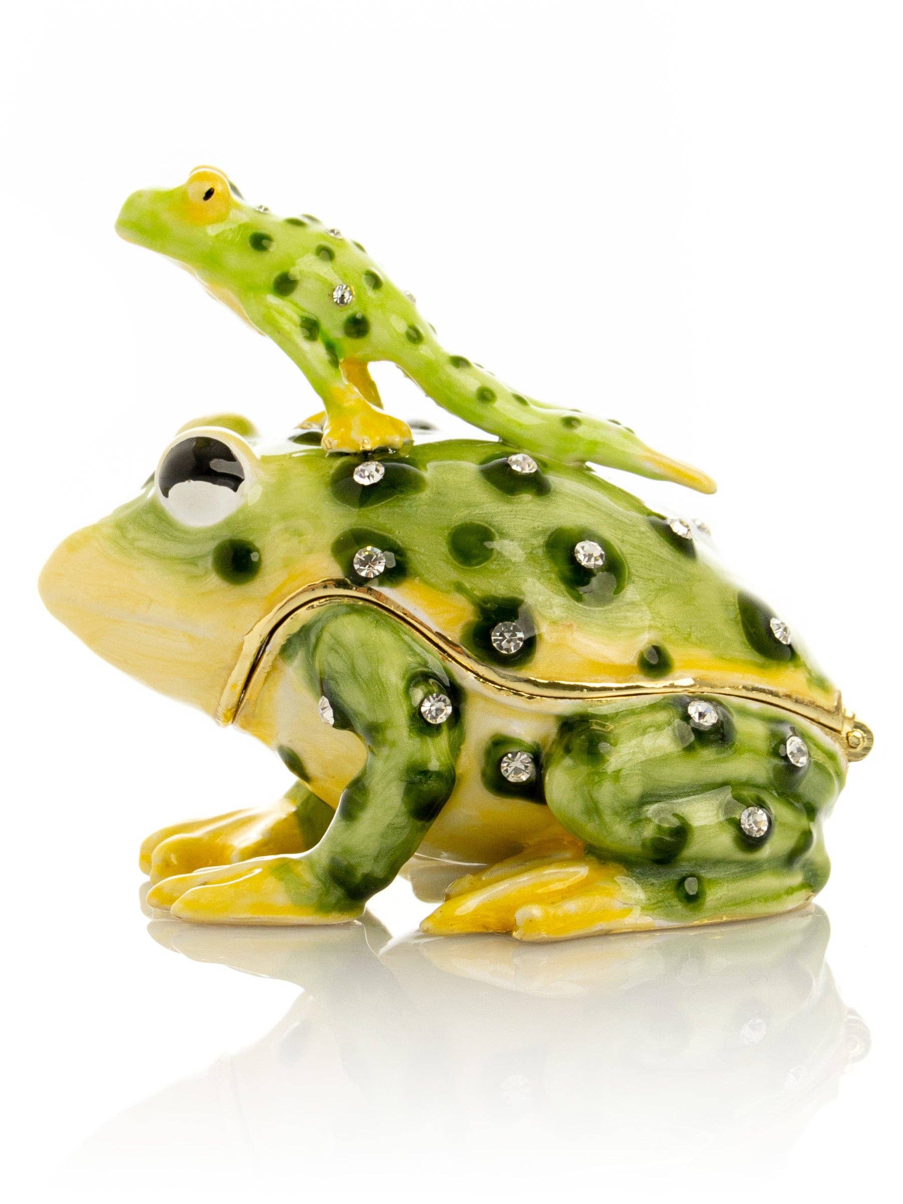Keren Kopal – wholesale Decorative figurine – Black Spotted Toad Frog with a Baby Frog on the back9