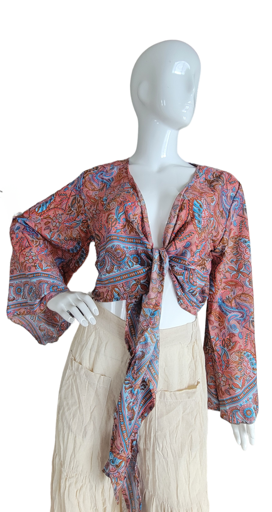 Evergreen Guardian Imports – wholesale Blouse – Women’s – TSTT-66 Long Sleeves Front Tie Top25