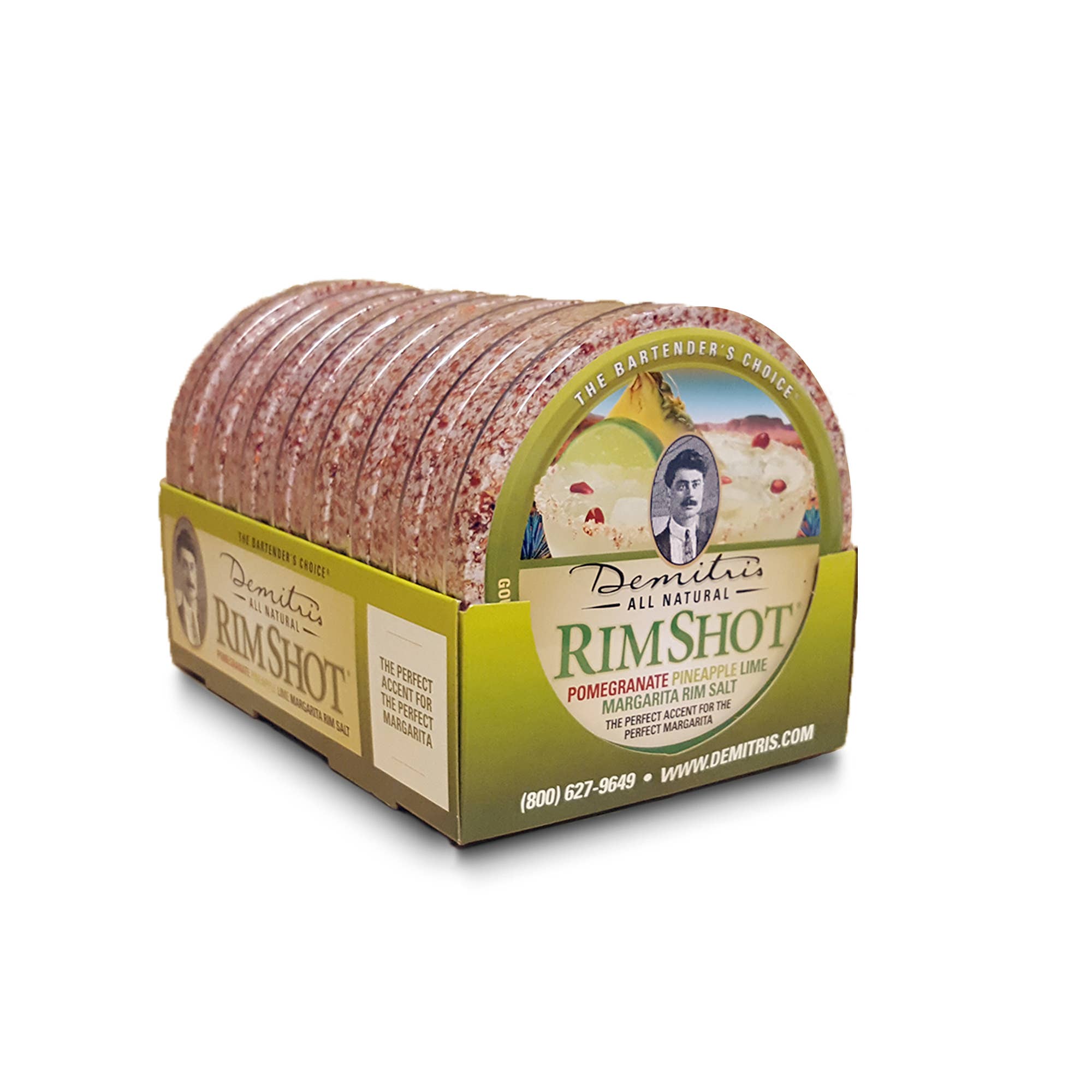 Demitri's Gourmet Mixes - Wholesale Salt - 4oz Pomegranate-pineapple-lime Rimshot Salt Tin (Case of 8)1