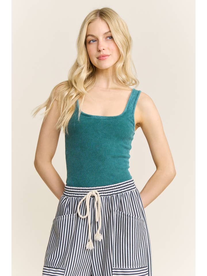 J.Her - Wholesale Tank Top - Women's - Mineral Washed Everyday Basic Tanktop HT65045