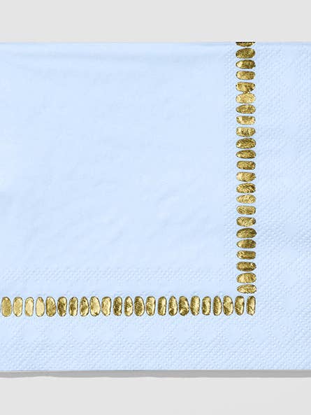 Pale Blue Brushstroke Cocktail Napkins (25 per pack) for wholesale by Coterie Party Supplies