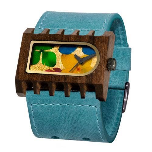 Ferro Orologio Turchese Fiori Multicolor per la vendita all'ingrosso da parte di Mistura Timepieces