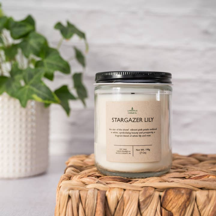 Lumberville Candle Co. - Wholesale Jar/Filled Candle - Stargazer Lily1