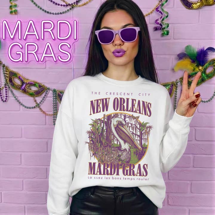 Sweatshirt ou T-shirt de Mardi Gras de Louisiane pour la vente par Posh Magnolia Boutique