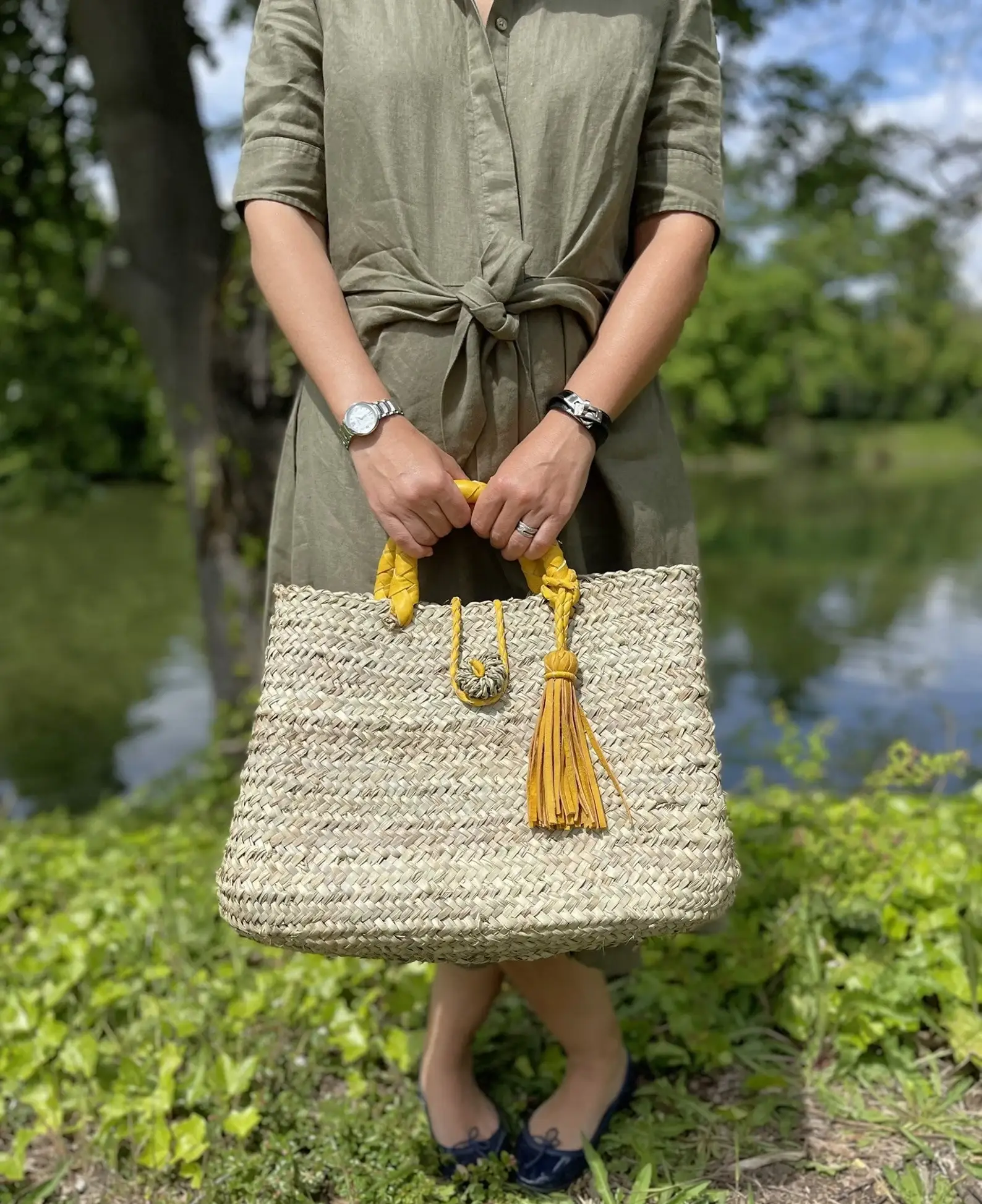 DarKech - Wholesale Tote Bag - Women's - Handcrafted Straw Tote Bag with Leather Straps – French bag 1