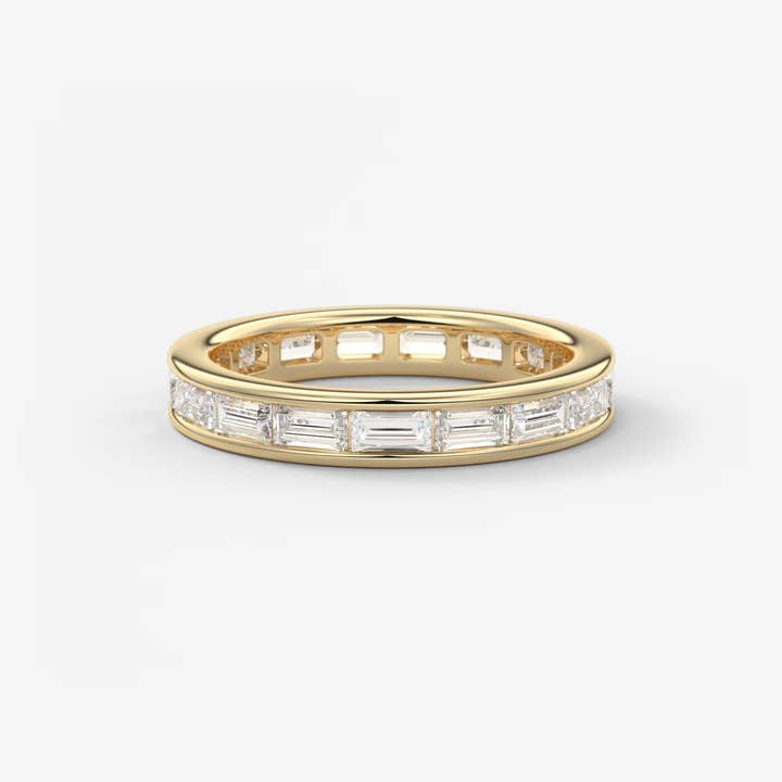 Baguette-Cut Full Eternity Band with Sleek Channel Setting for wholesale by Caratina