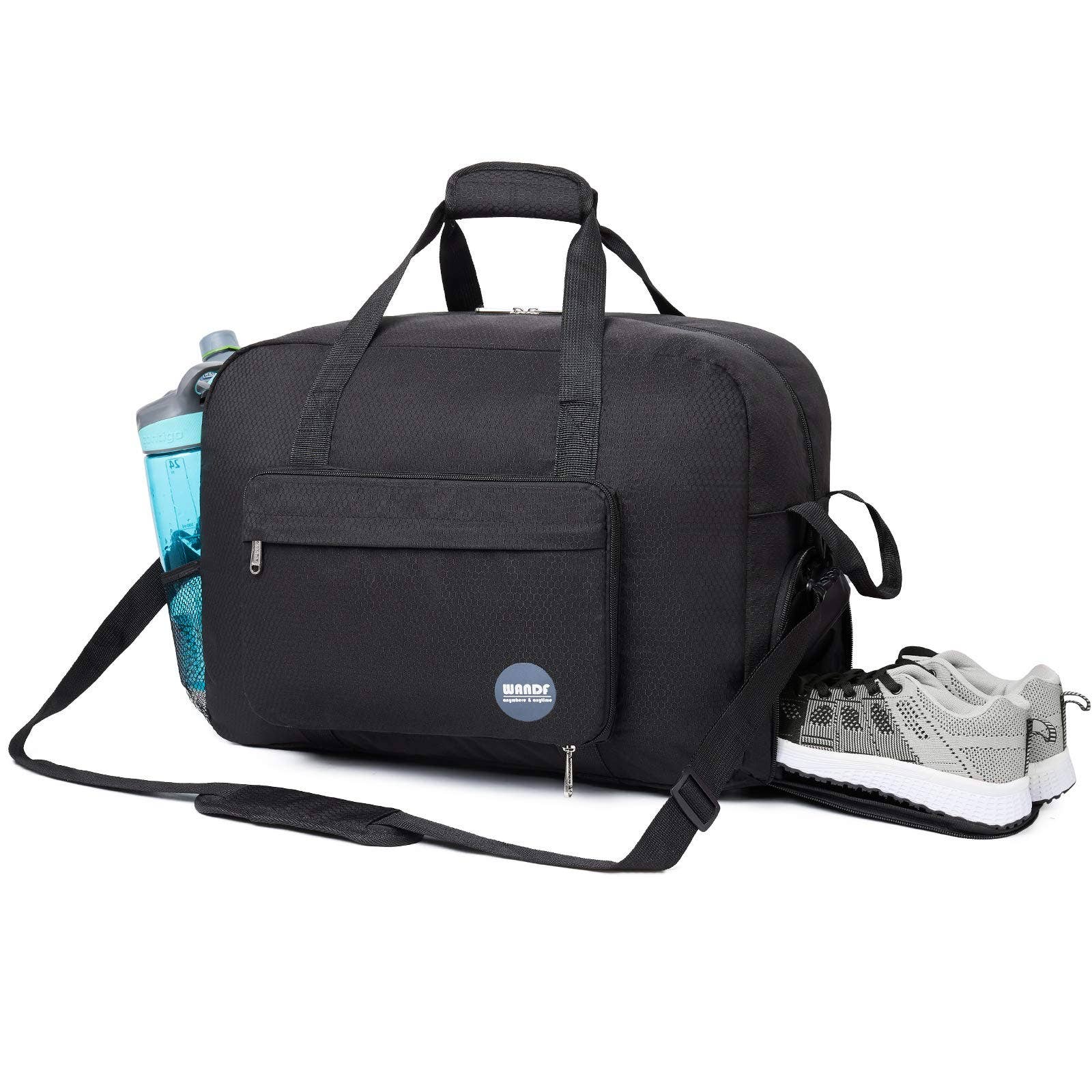 wandf – Saco de viagem - Unissexo por atacado – Mochila de viagem de bolso RFID anti-roubo WANDF preta0