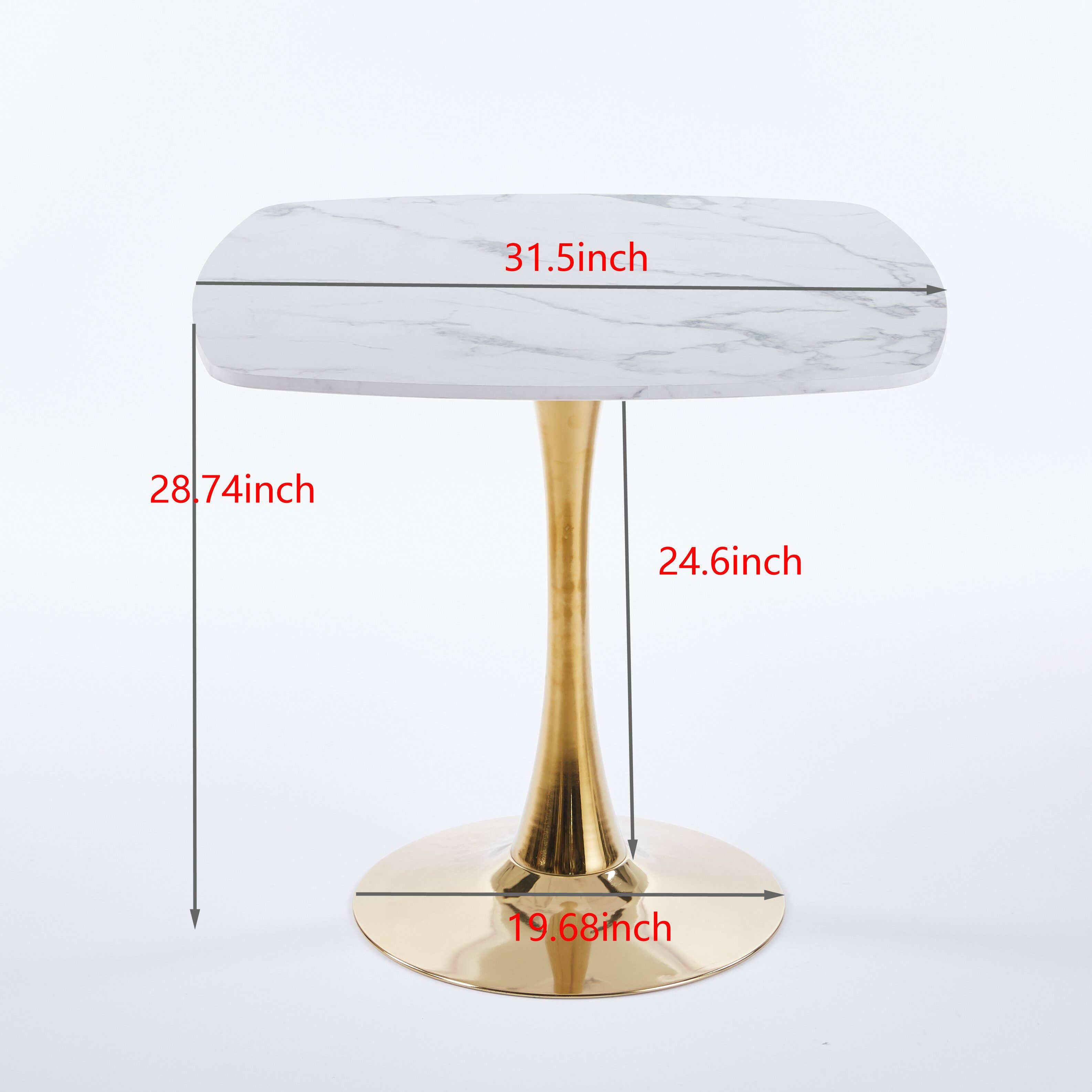 HOMYCASA DESIGN INC - Wholesale Side Table - 31.5" White & Gold Square Dining Table, 0.71" Thick Top3