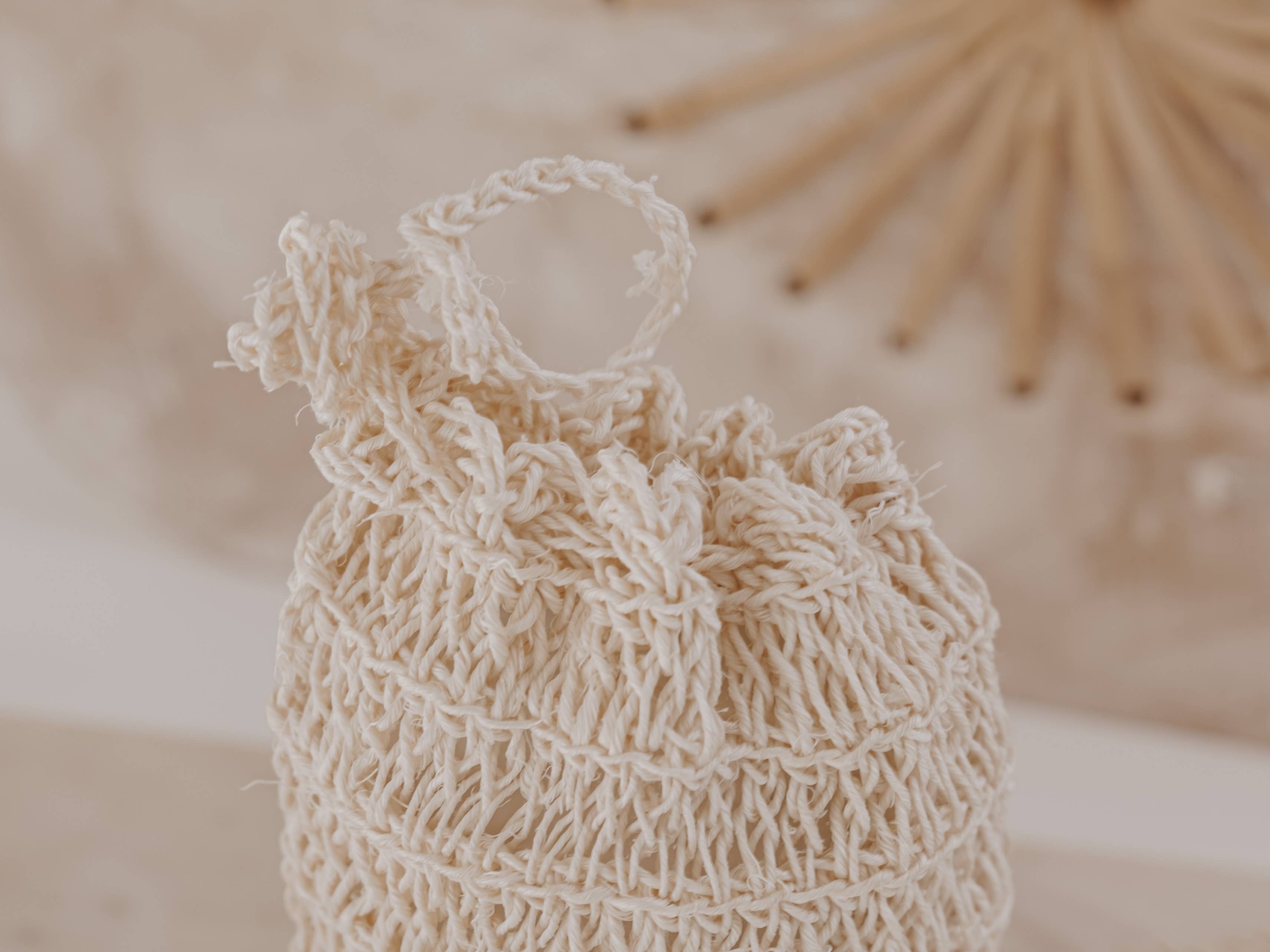 AspenOvations – wholesale Bath pouf/sponge – Handmade Agave Fiber Exfoliating Sponge Natural/ B-SOAP-BAG (Copy)2