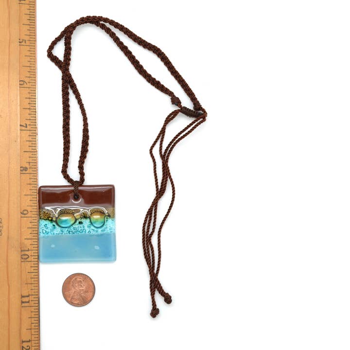 Square Glass Pendant Necklace for wholesale by Dunitz & Company