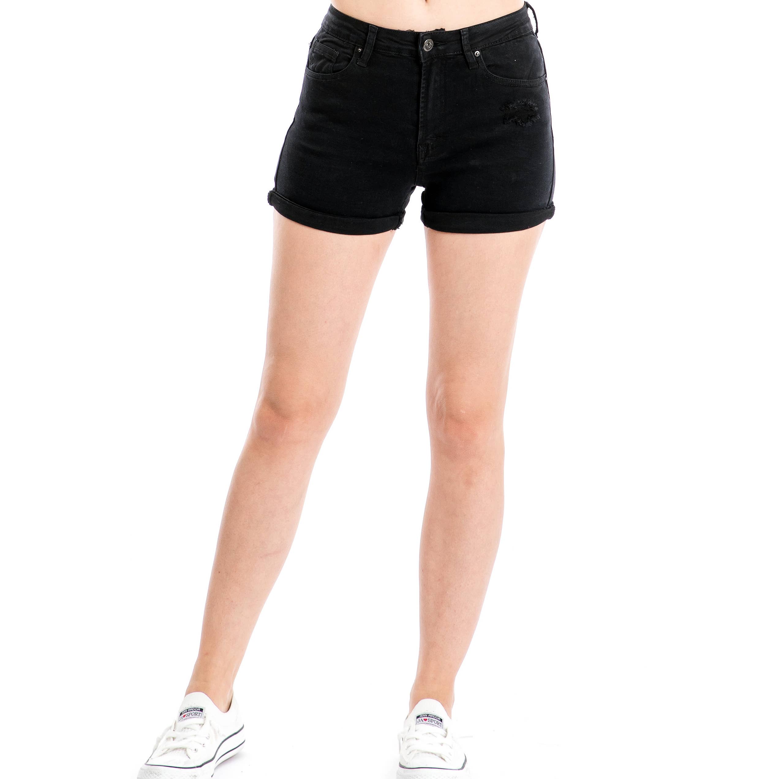 Urban Look - Wholesale Korte broeken - Dames - Body Enhancing Denim Shorts D Wit7