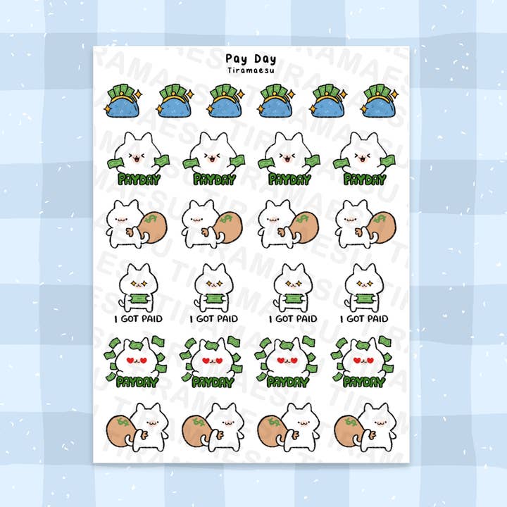 Pay Day Planner Sticker Sheet for engroshandel hos Tiramaesu