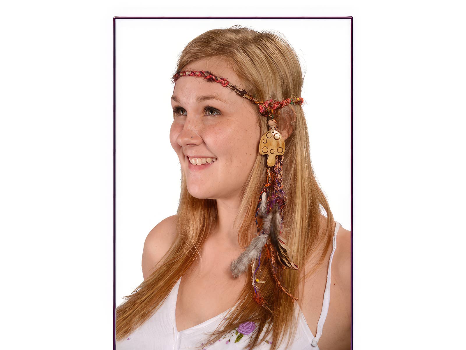 Gypsy Rose – Engroshandel Pandebånd - Dame – PANDEBÅND MED KNOGLE CHAMPIGNON PÅ HAMP & GENANVENDT SILKE