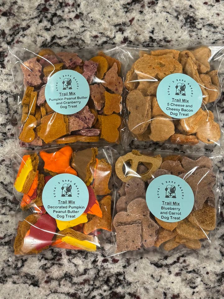 Trail Mix Dog Treat for wholesale by Kova’s Bark Bakery
