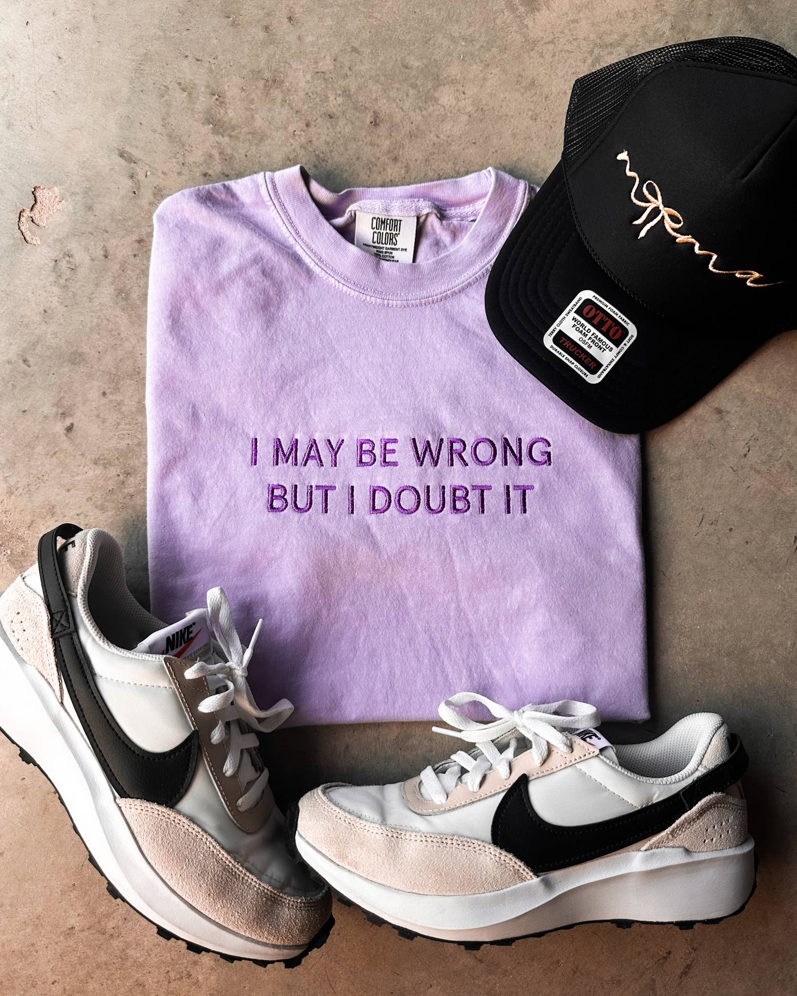 D&E Tees - Wholesale T-Shirt - Women's - I May Be Wrong Embroidery Graphic Tee0