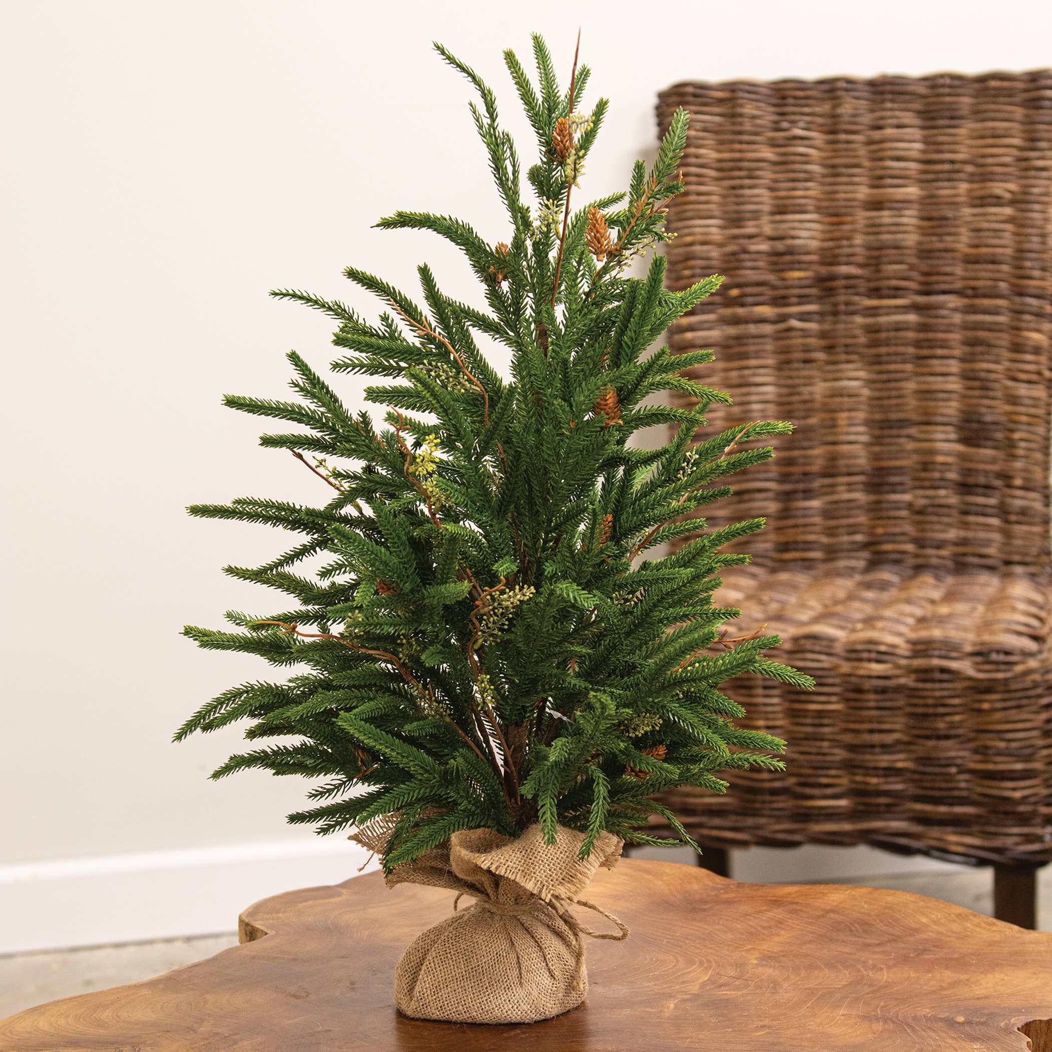 Saybrook Lane - Wholesale Artificial Christmas Tree - Soft Touch Austrian Pine Tree in Burlap Base - 24"H1