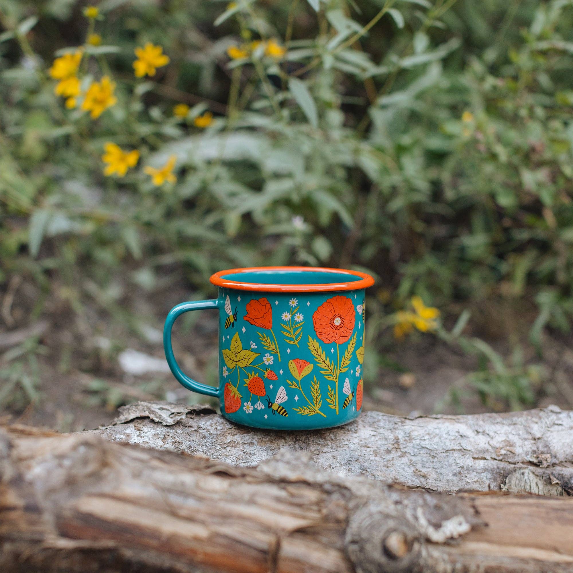 Trek Light - Wholesale Coffee Mug - Enamel Coffee & Camp Mug | Garden Buzz | Honeybee | 16oz4