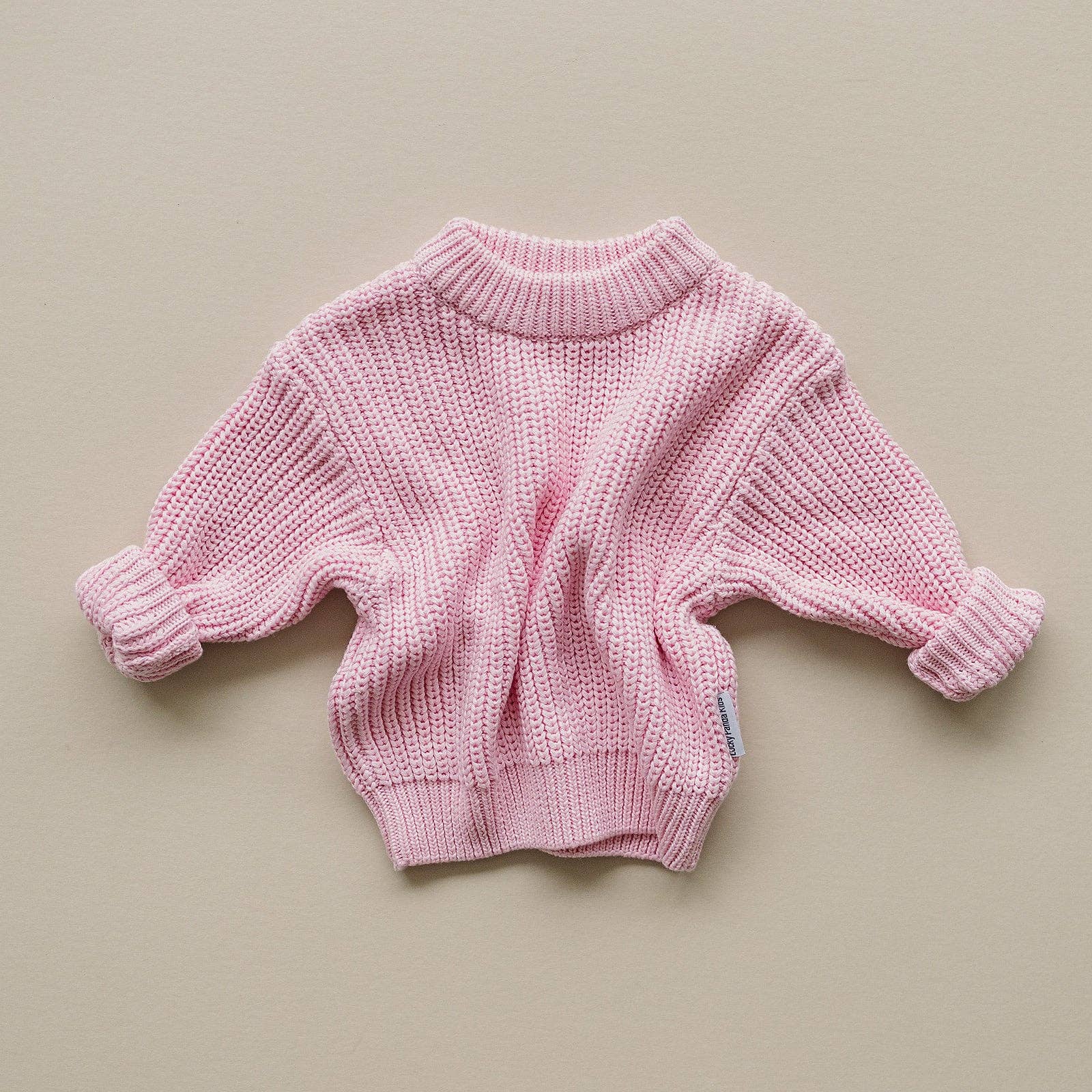 Lucky Panda Kids - Wholesale Knit Sweater - Kids - Chunky Knit Sweater | Pink14