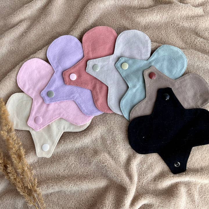 Flannel reusable panty liners DAILY use - set of 3 for wholesale by Bloom Pads