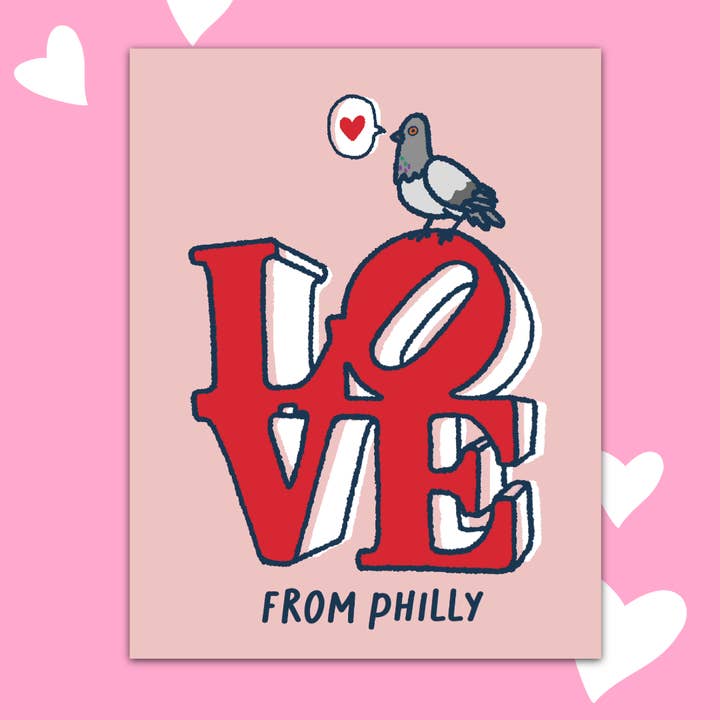Love From Philly Greeting Card for wholesale by Sidewalk Press