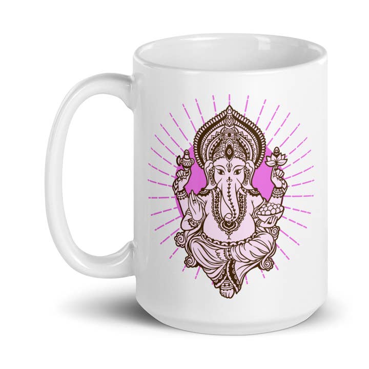 Ganesha Coffee or Tea Mug. Remover of Obstacles. 15 oz. for wholesale by Goddess Swag™