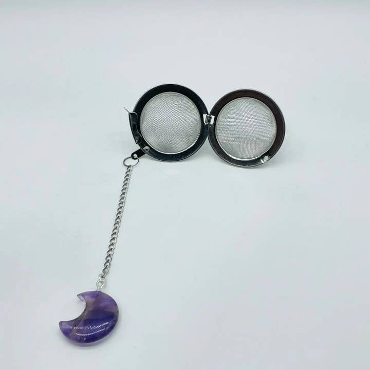 Eclectic Wallflower Boutique - Wholesale Tea Strainer/Infuser - Chevron Amethyst Moon Loose Tea Leaf Infuser3