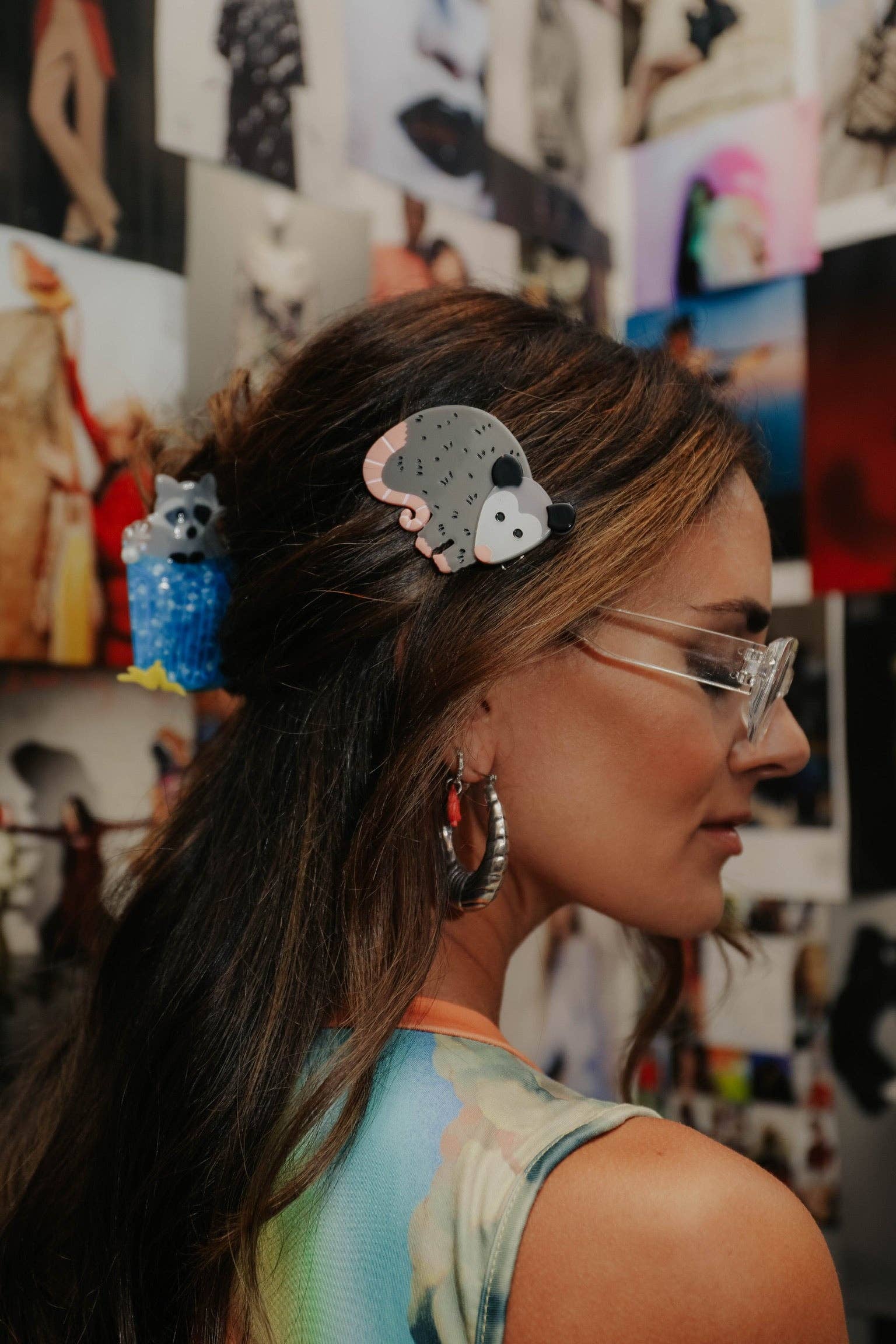 The Peach Fuzz – Conjunto de acessórios para cabelo - Mulher por atacado – Conjunto de Ganchos para Cabelo Família de Gambás1