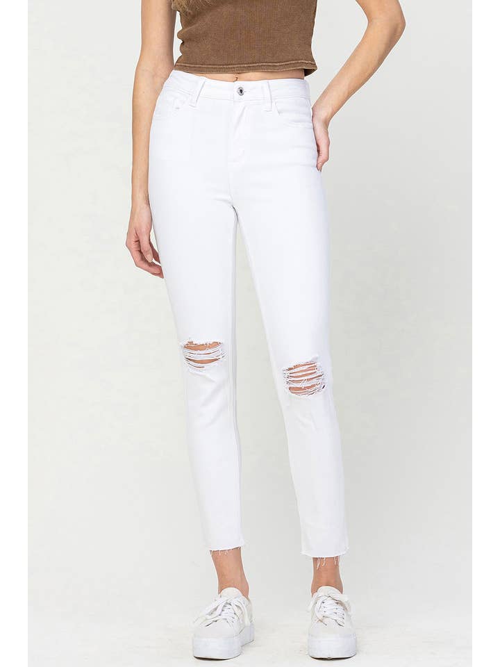 THRILLED HIGH RISE CROP SKINNY JEANS V3189 for wholesale on Faire
