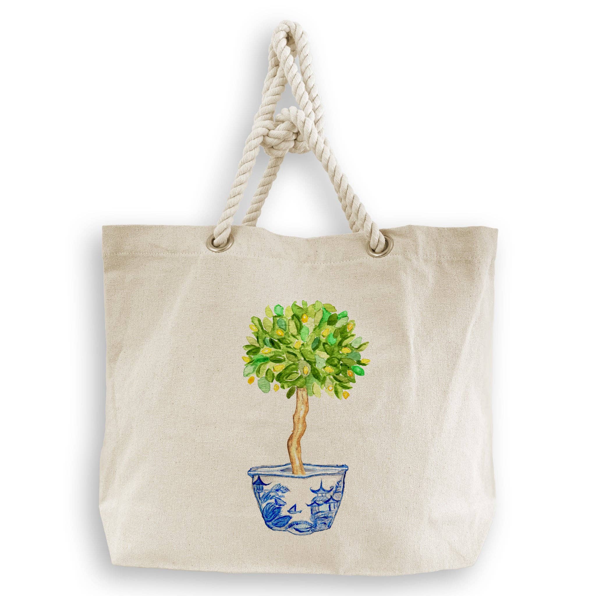 French Graffiti - Vendita all'ingrosso Strofinacci - Ciotola blu e bianca con albero di limone6