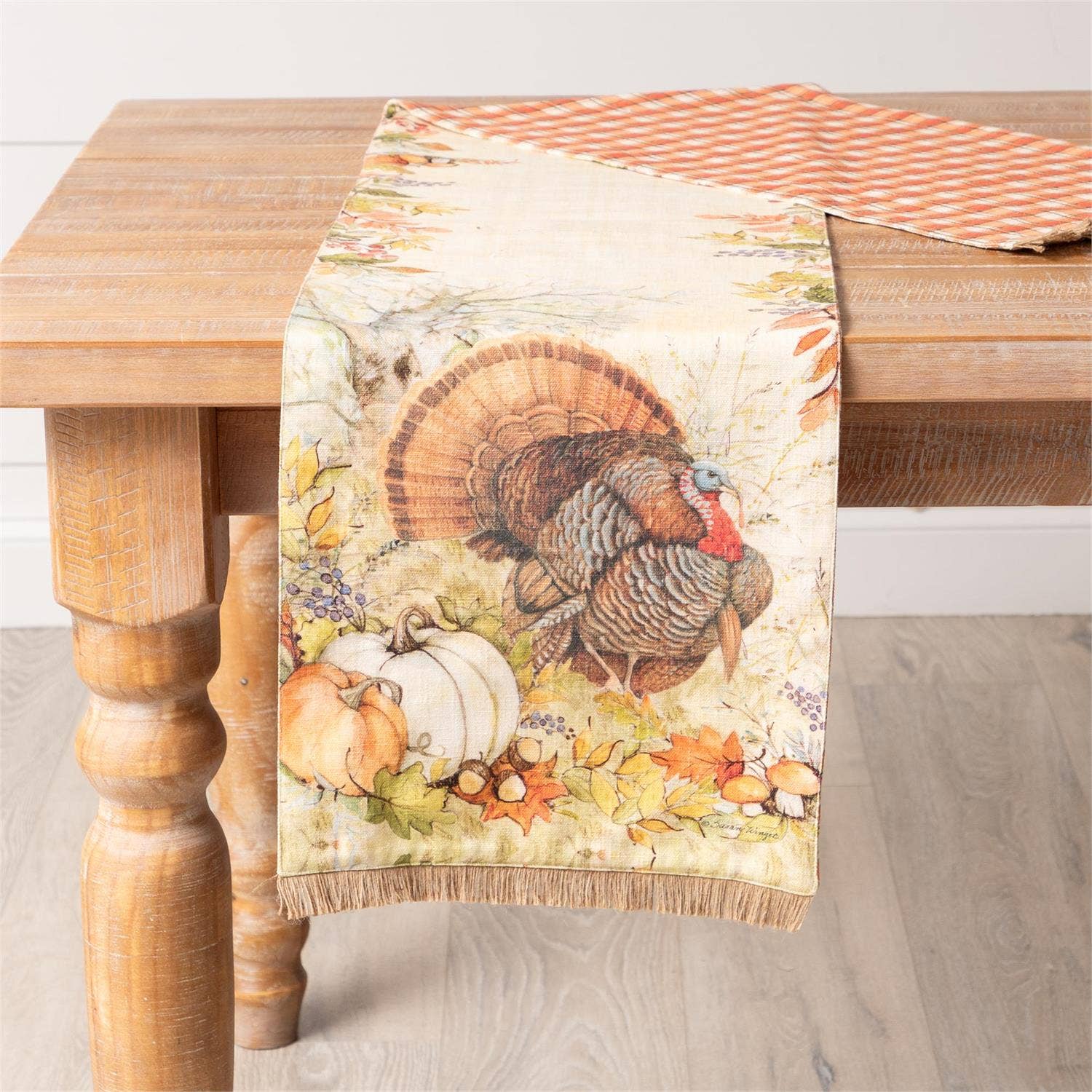 Audrey's Home & Gift - Wholesale Table Runner - Table Runner - Turkey and Pumpkin (PC)1