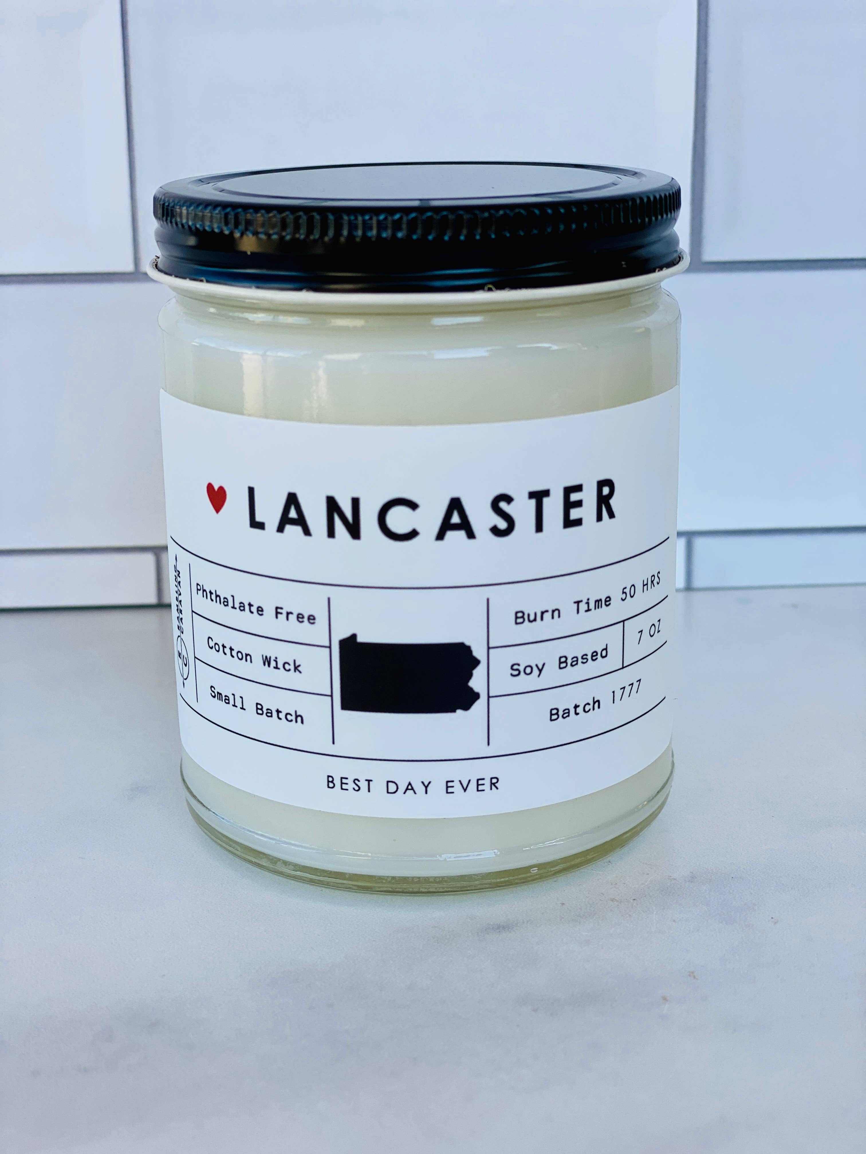 White Lancaster, PA Candle for wholesale on Faire0