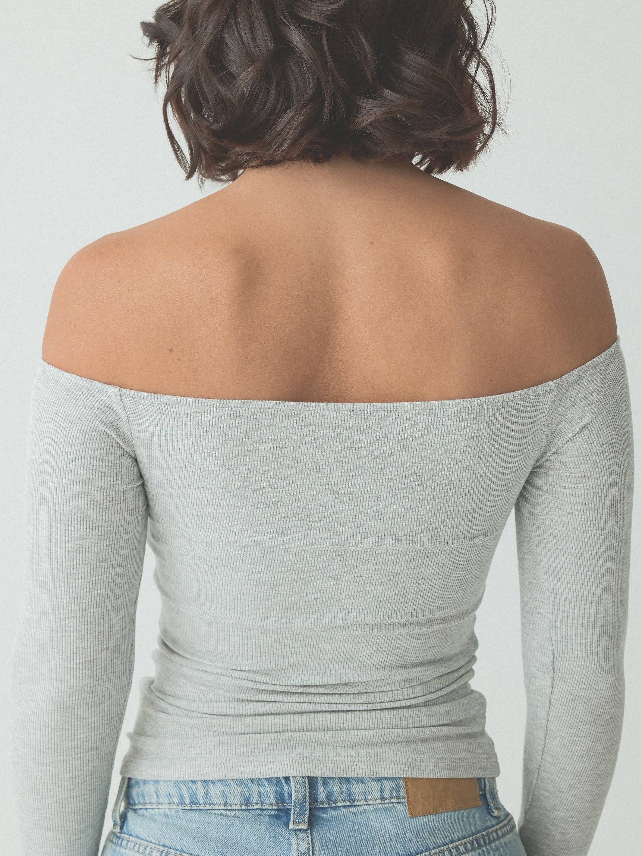 Klassy - Wholesale Knit Top - Women's - Ribbed Off The Shoulder Brami11