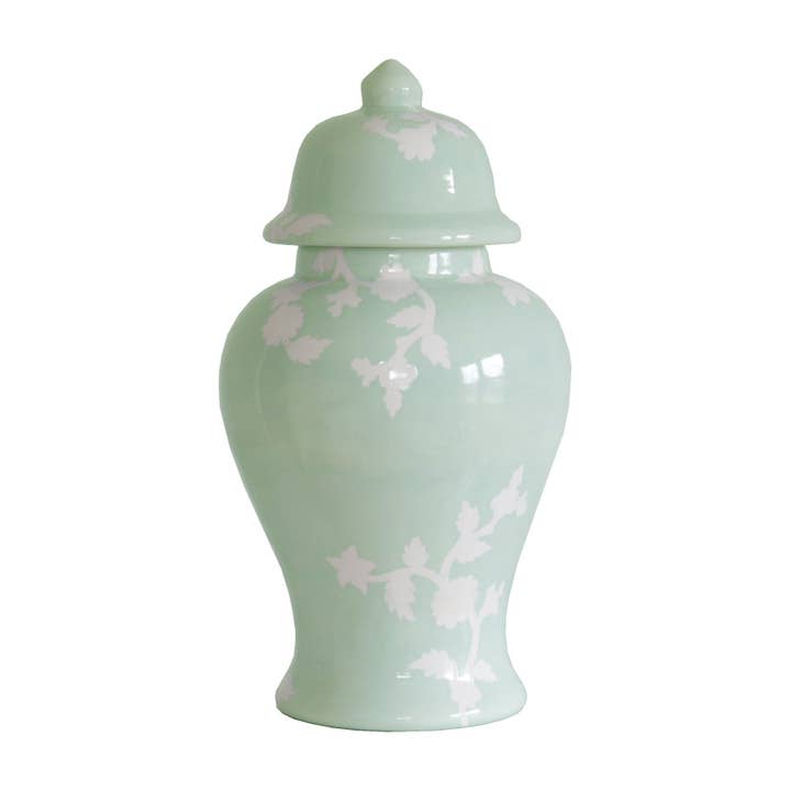 Chinoiserie Dreams Ginger Jars in Sea Glass for wholesale by Lo Home | Ruby Clay