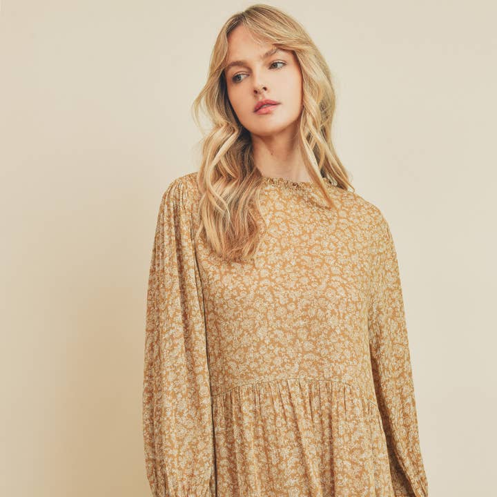 FD7438 Dainty Paisley Swing Kjole for engroshandel hos Dress Forum