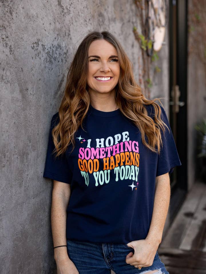 K&C I Hope Something Good - Manica corta (blu marino) per la vendita all'ingrosso da parte di Jadelynn Brooke