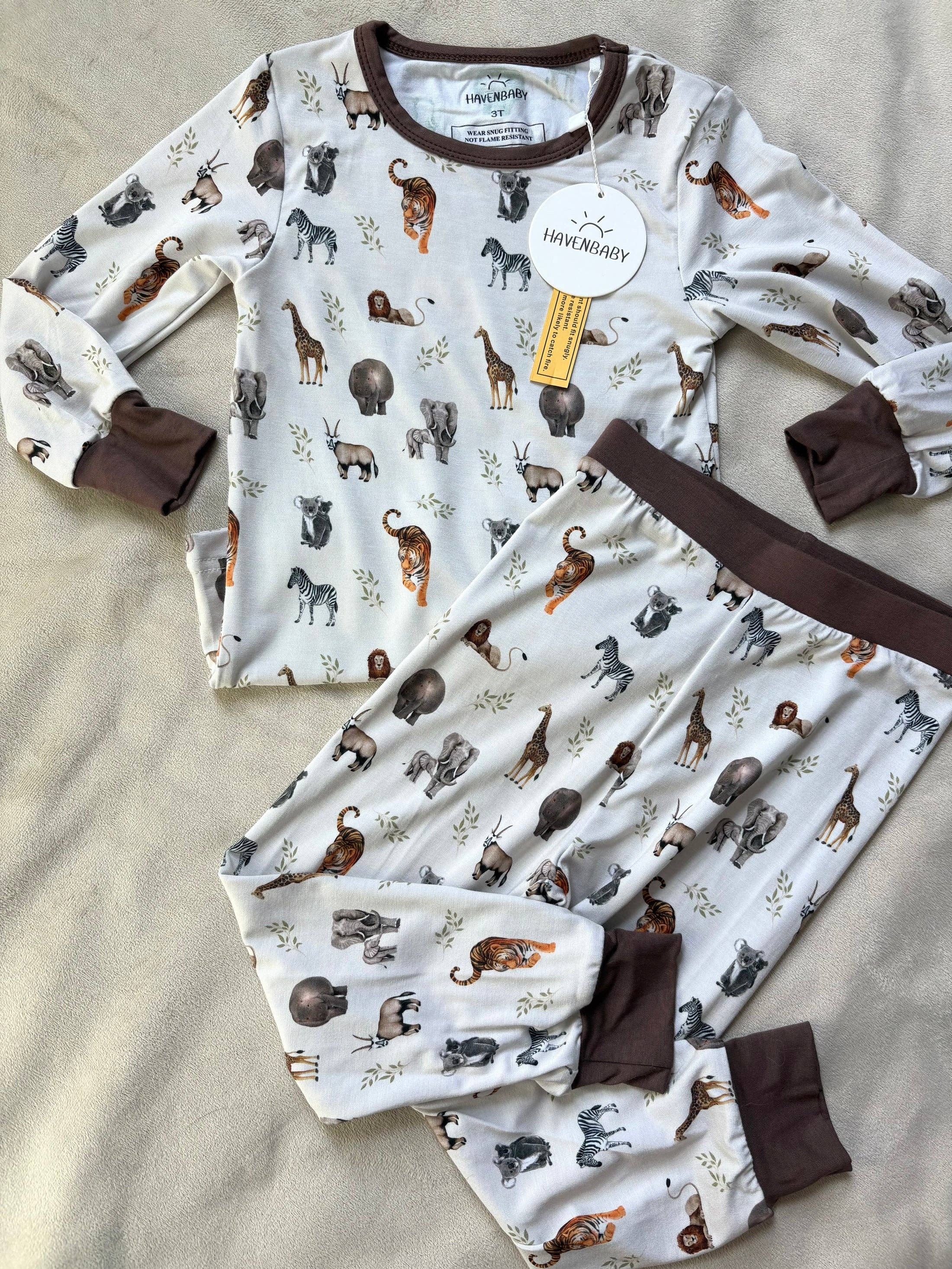 Havenbaby - Vendita all'ingrosso Completo pigiama - Bambini - Safari Bamboo Due Pezzi