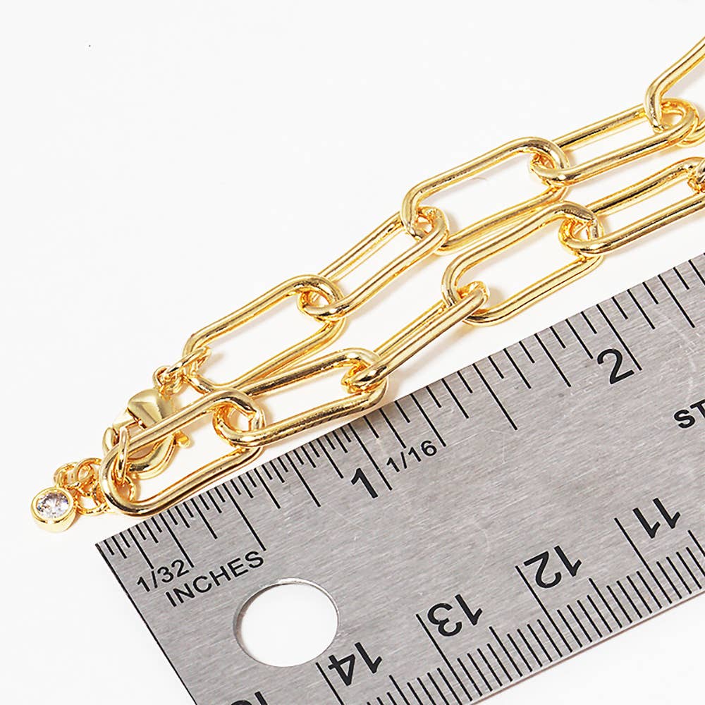 Sensibling Corp. - Wholesale Link & Chain Bracelet - Gold Dipped Paperclip Chain Link Bracelet3