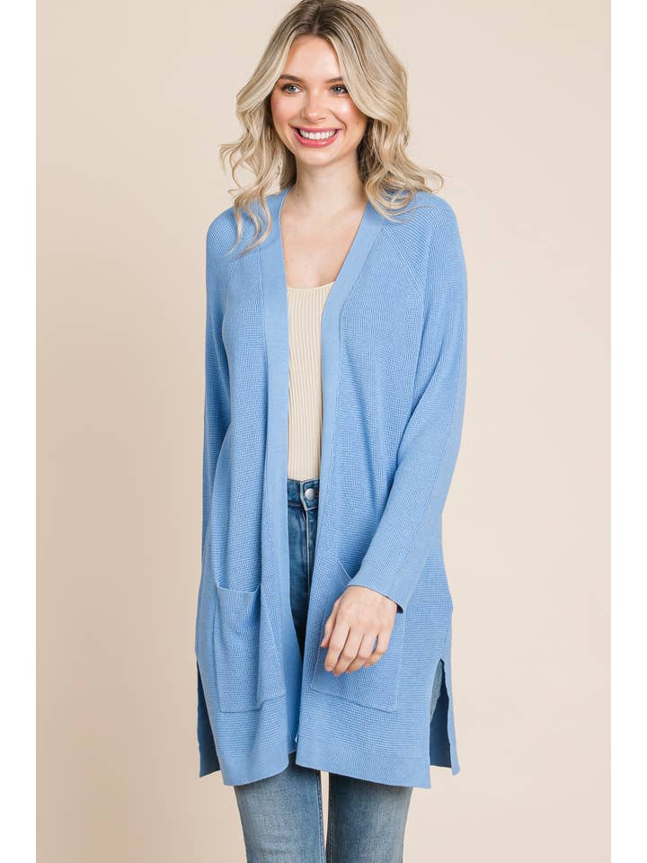 Emerald Collection - Wholesale Cardigan - Women's - 9203-PL Plus Size High-Quality Solid Viscose Knit Cardigan