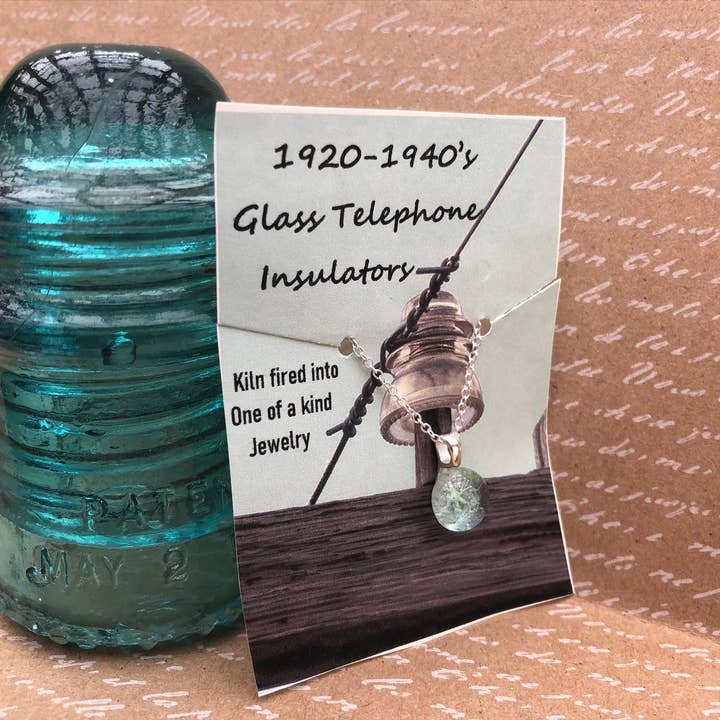 Peppermint Charms - Wholesale Dangle Earrings - Vintage Telephone Insulator heart earrings sterling silver