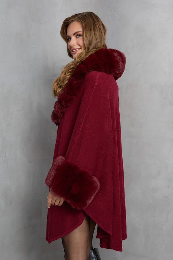 SAACHI – Engroshandel Kimono - Dame – Faux fur fest kimono jakke5