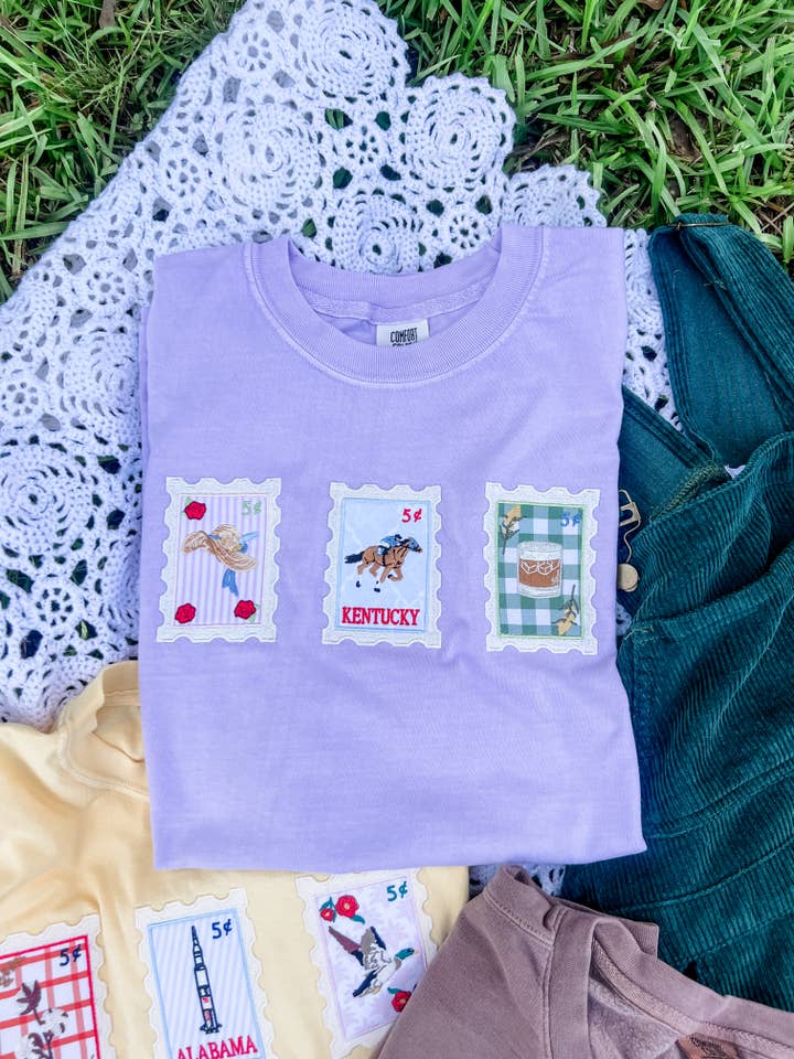 Kentucky State Stamps Appliqué Embroidered SWEATSHIRTS for wholesale by Stella Rose Monograms