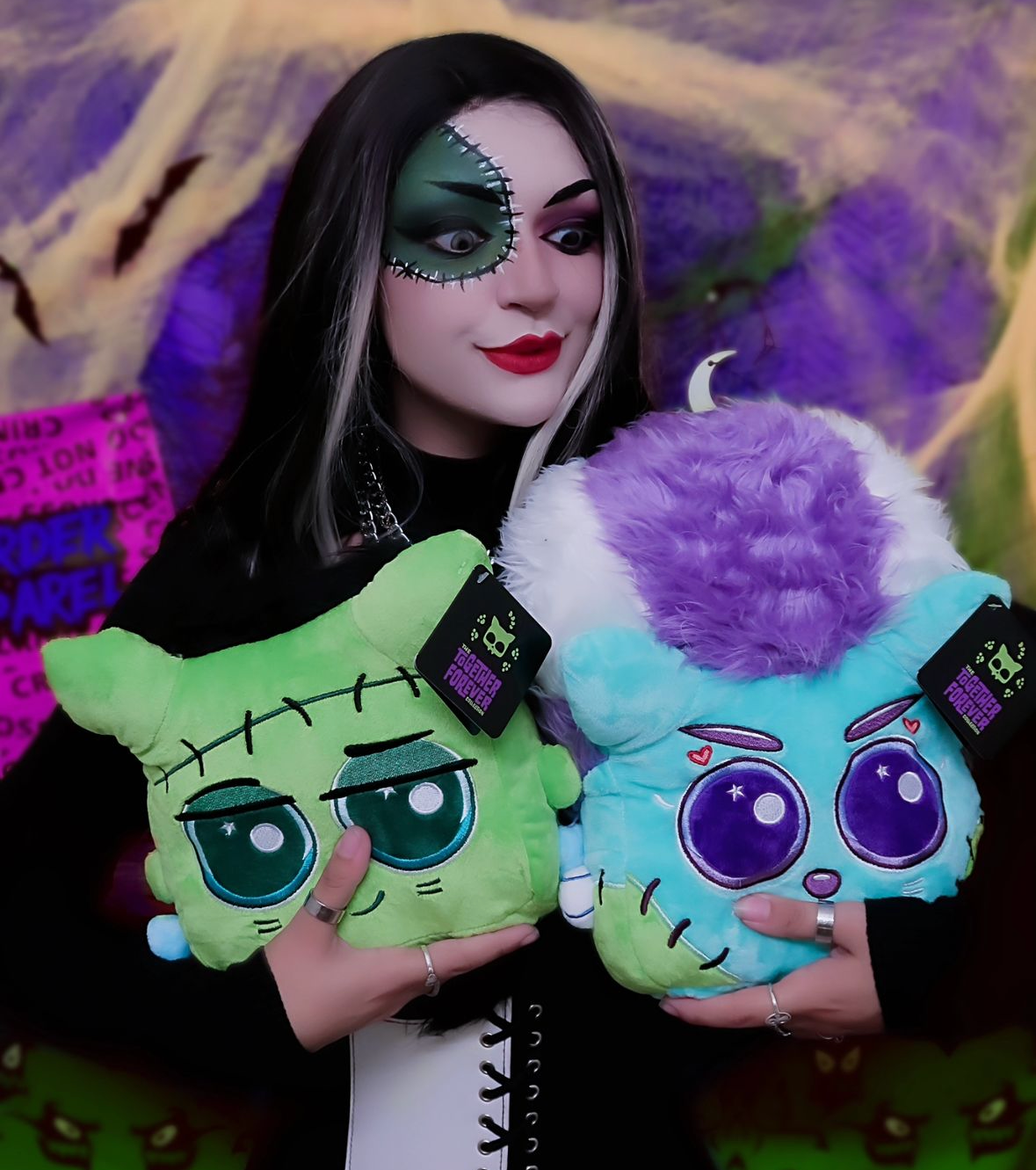 Squaredy Cats - Wholesale Stuffed/plush toy – Kids & baby - Bride of Frankenstein Pillow Plushies 1