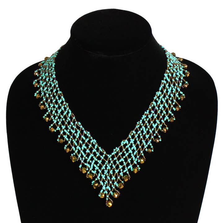 Sanyork Fair Trade - Wholesale Beaded/Pearl Necklace - Lola Magnetic Clasp Glass Beads 19" Long Artisan Made