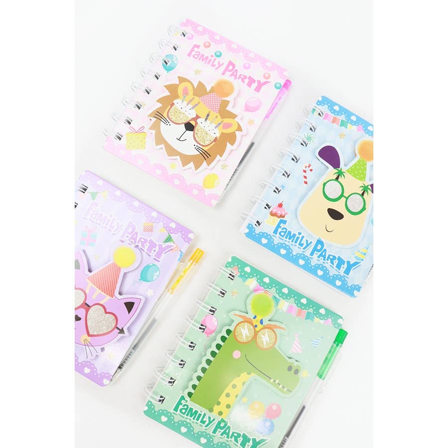MIX COLOR Assorted Animal Family Party Notebook with Pen for wholesale on Faire3