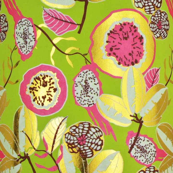 Exotic Fruits Green/Pink/Brown/Gold Foil for wholesale by MIDORI Inc.