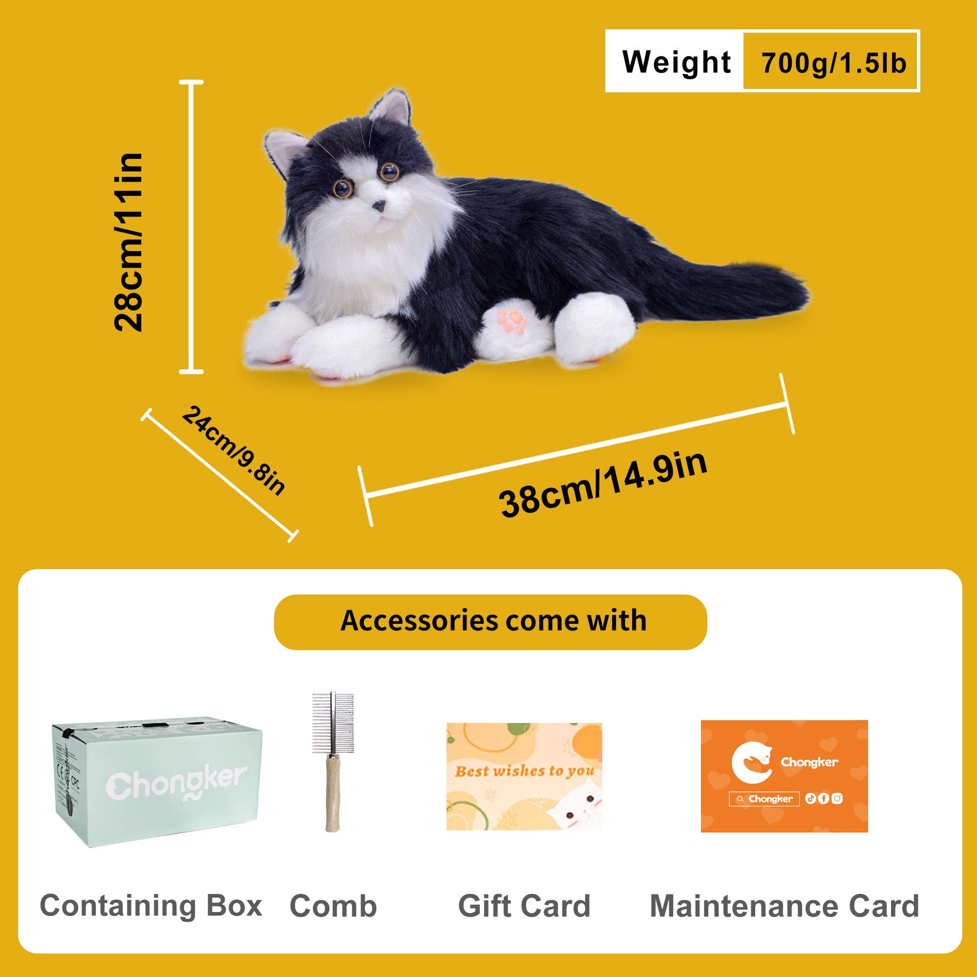 Chongker - Wholesale Stuffed/Plush Toy - Kids & Baby - Percy Robot Cat – Interactive Weighted Comfort Toy2