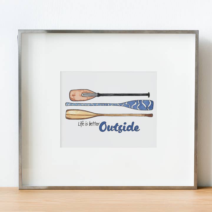 Peinture à l'aquarelle Life is Better Outside pour la vente par Abigail Leigh Designs