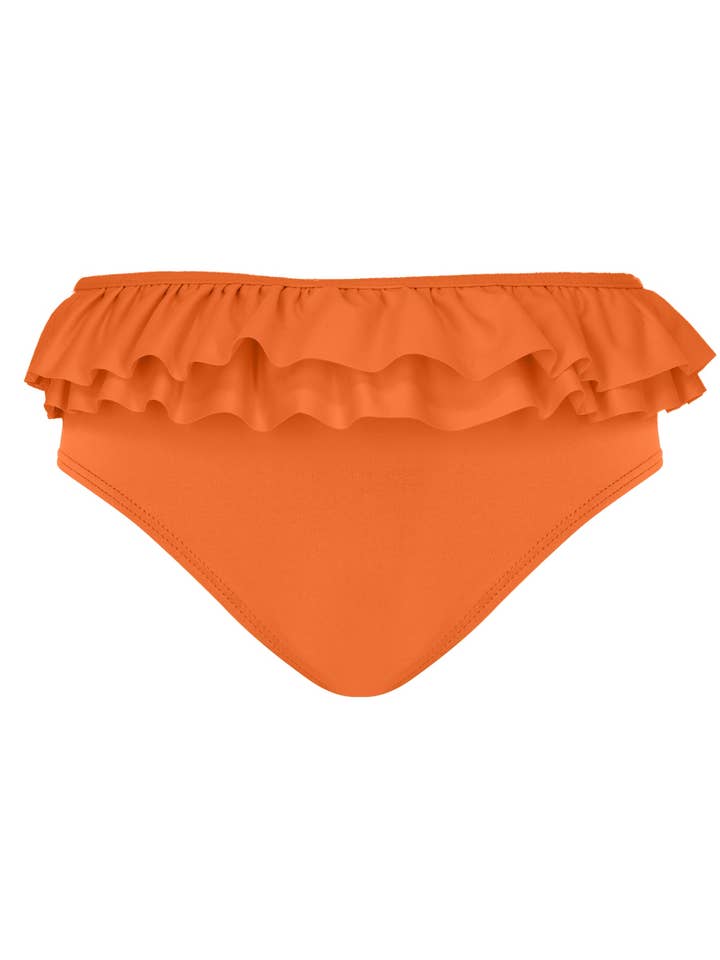 Orange UPF50+ Bikini Bottom with Ruffles for wholesale by Daring Littles
